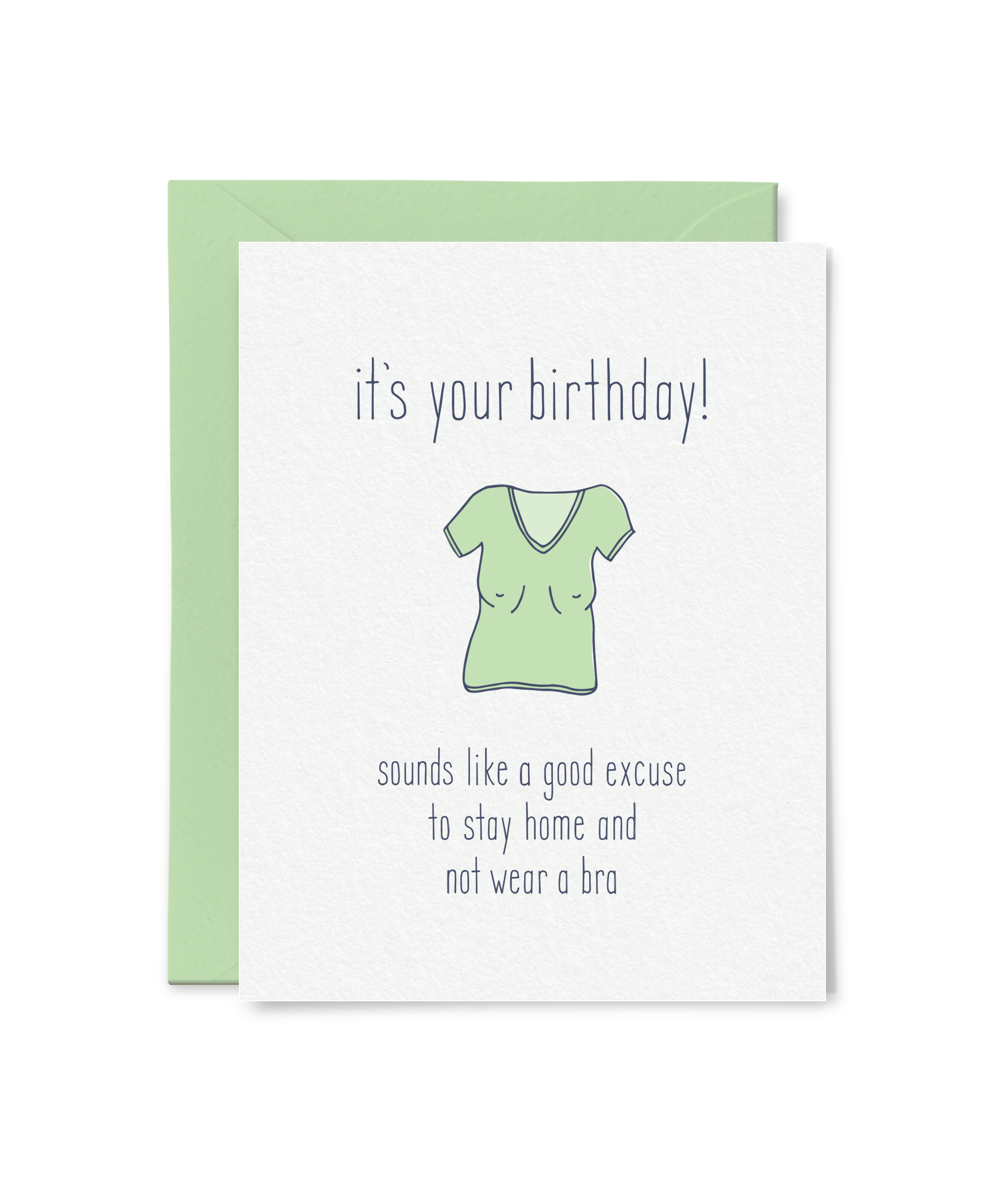braless birthday card