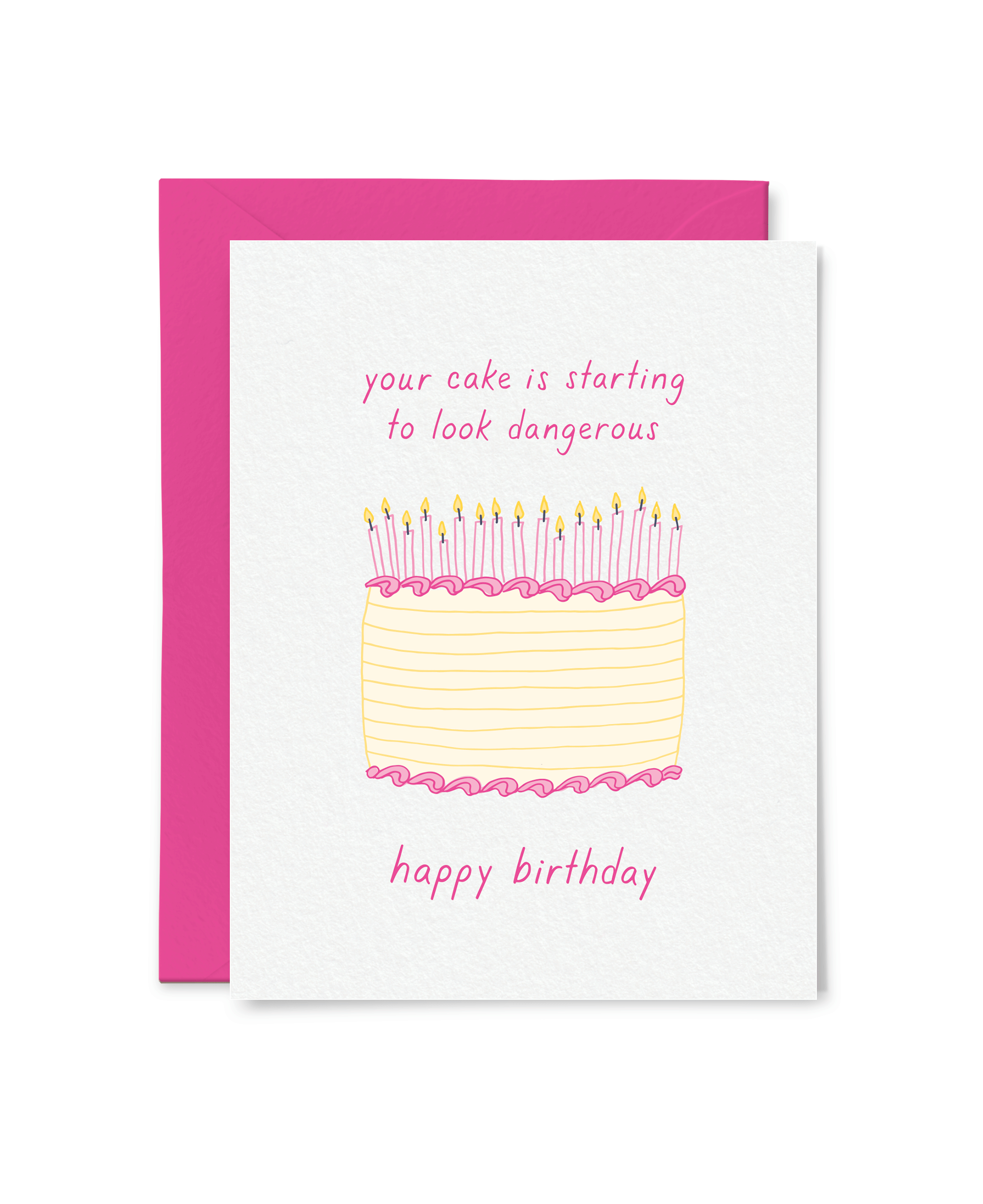dangerous cake birthday card