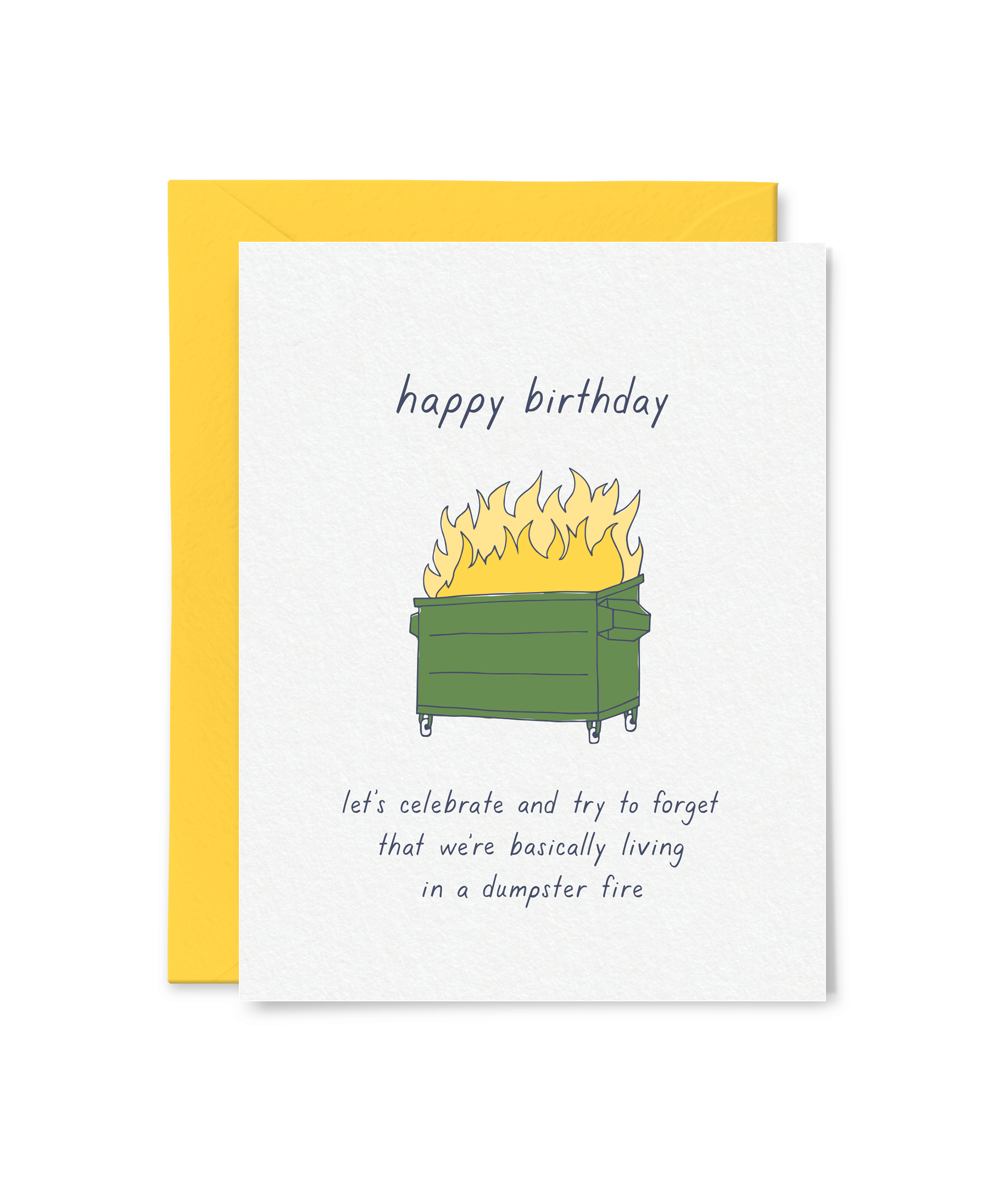 dumpster fire birthday card