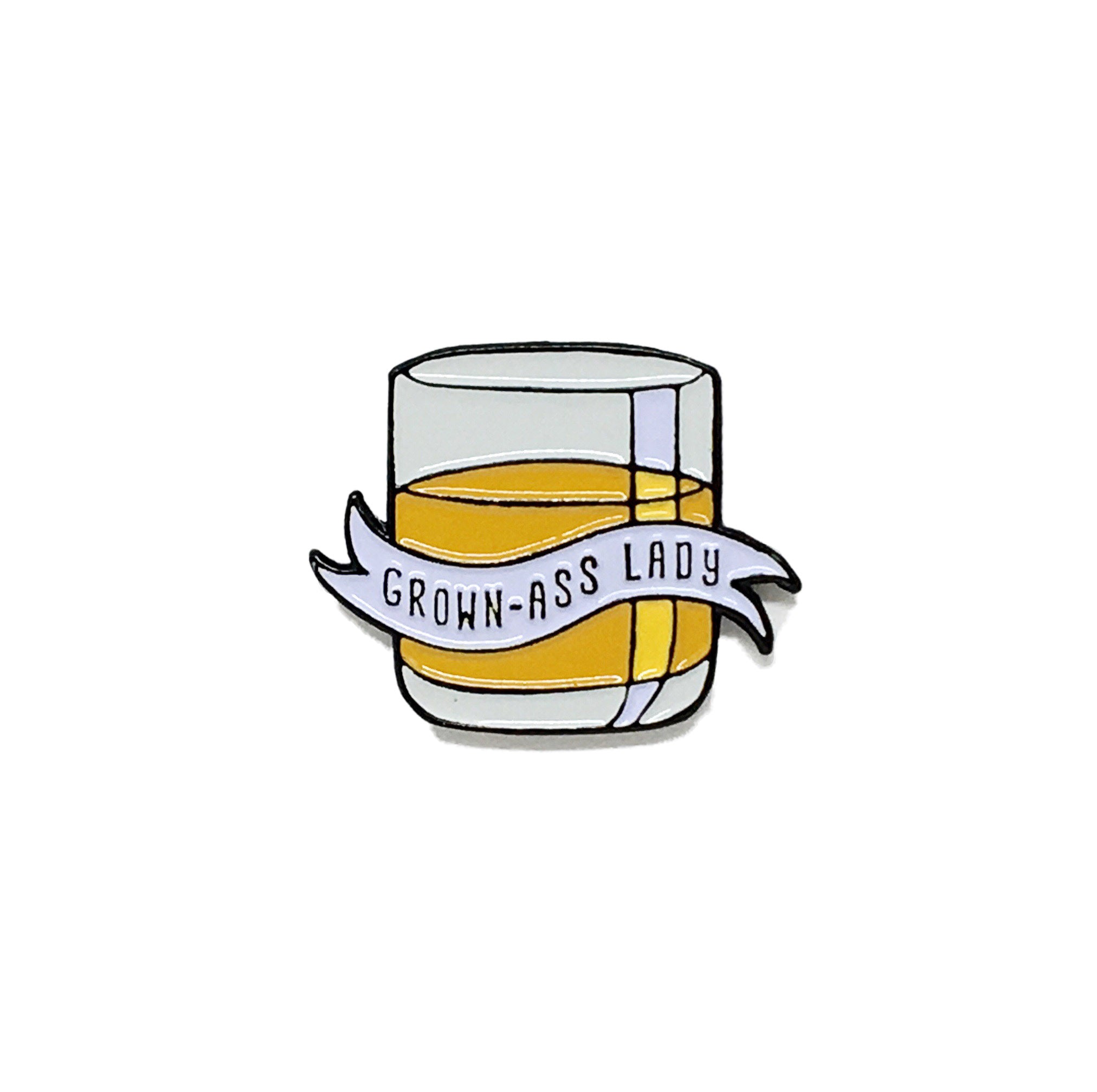 grown ass lady enamel pin