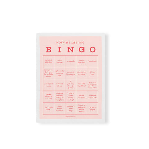 Horrible Meeting Bingo Notepad / 10 Different Designs