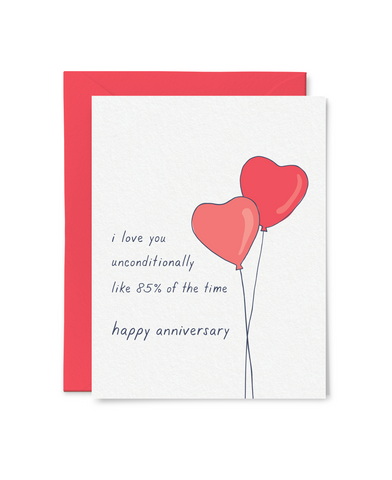 funny unconditional love anniversary card