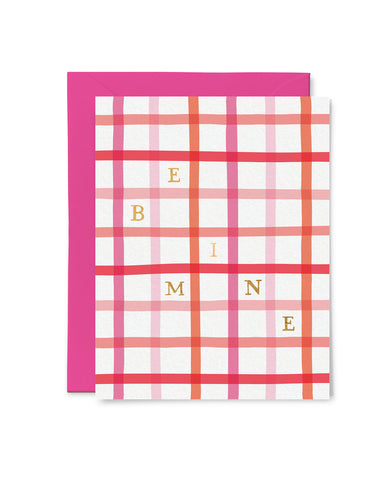 Be Mine Plaid Foil Card