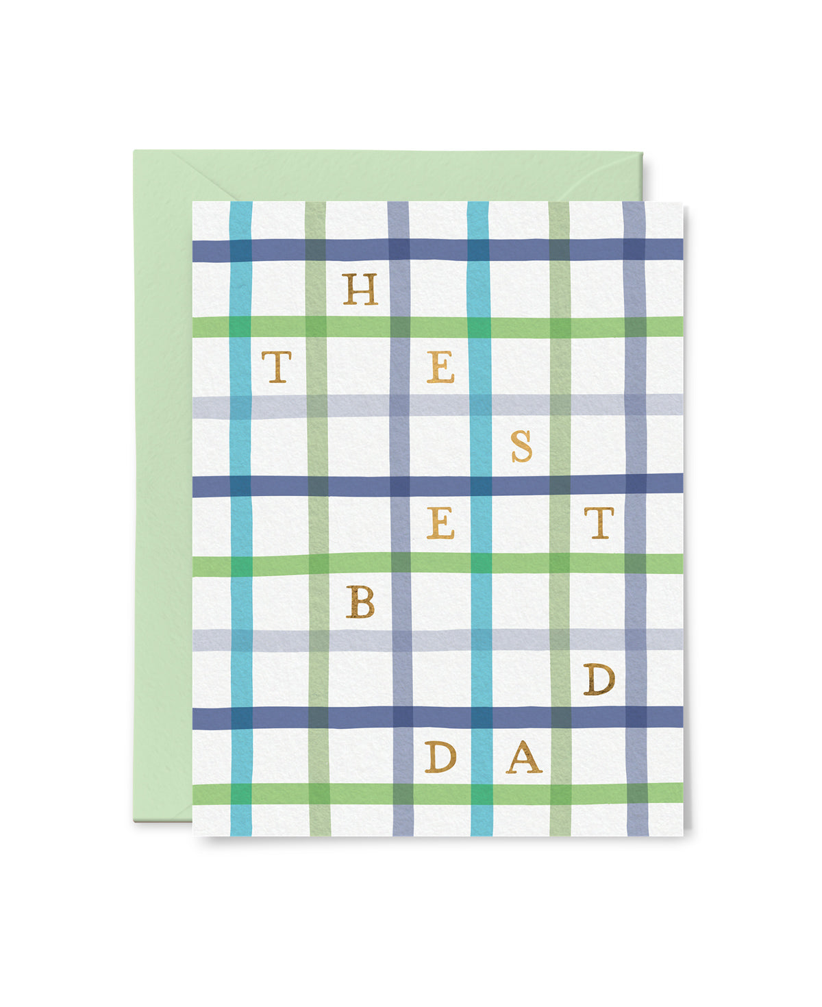 Best Dad Plaid Father's Day Foil Card