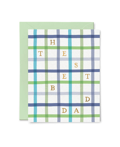 Best Dad Plaid Father's Day Foil Card