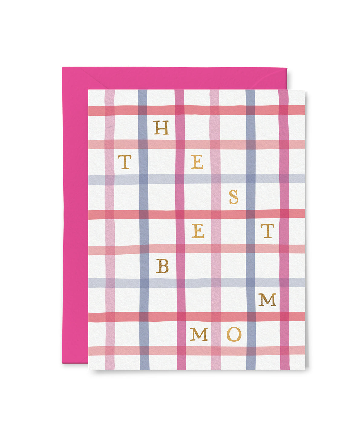 Best Mom Plaid Mother's Day Foil Card