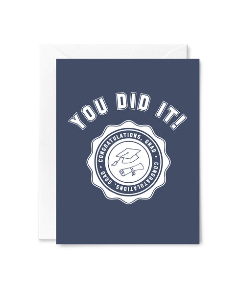 Collegiate Seal Graduation Congratulations Card – Tiny Hooray