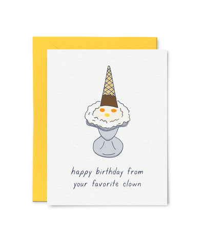 Conehead Ice Cream Sundae Birthday Card