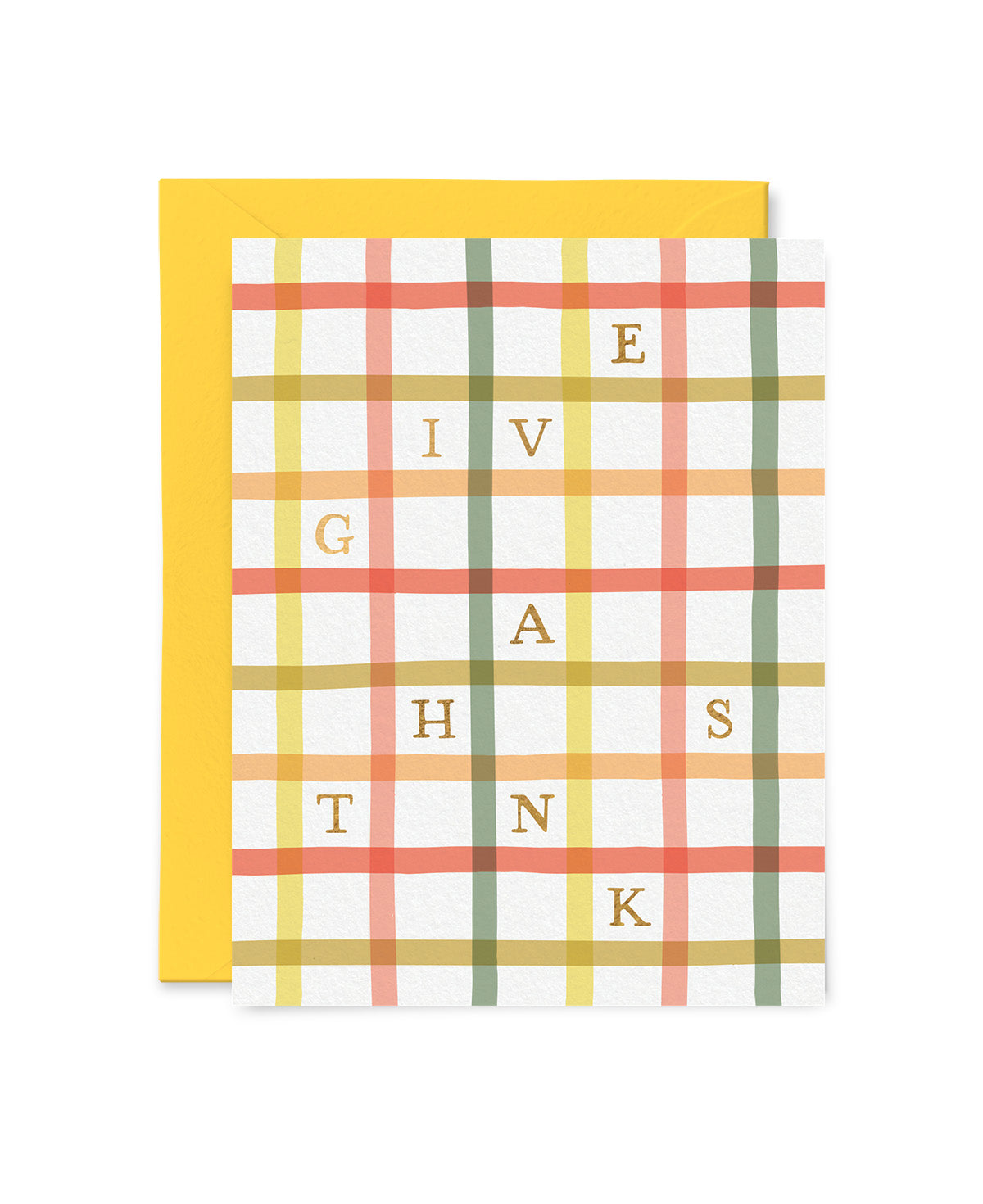 Give Thanks Plaid Foil Card