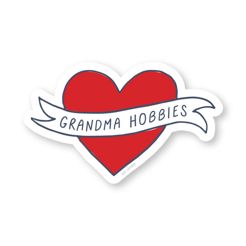 Grandma Hobbies Heart Sticker
