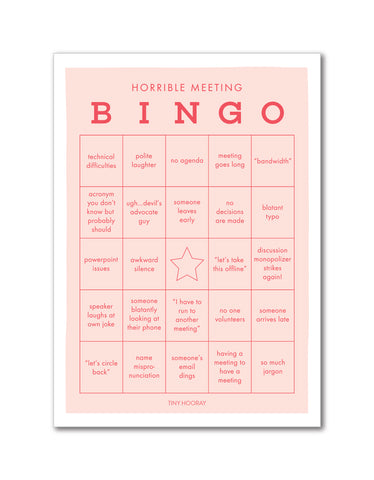 Horrible Meeting Bingo Game / 10 Different Designs