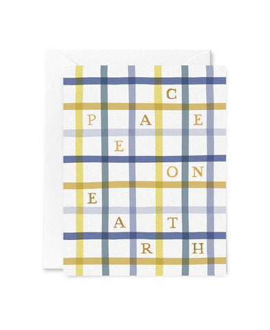 Peace on Earth Plaid Foil Card