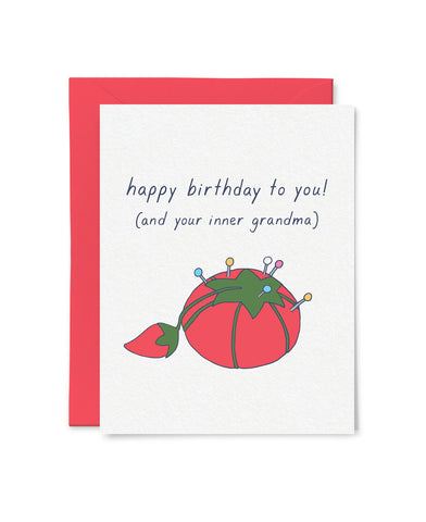 Inner Grandma Pin Cushion Birthday Card