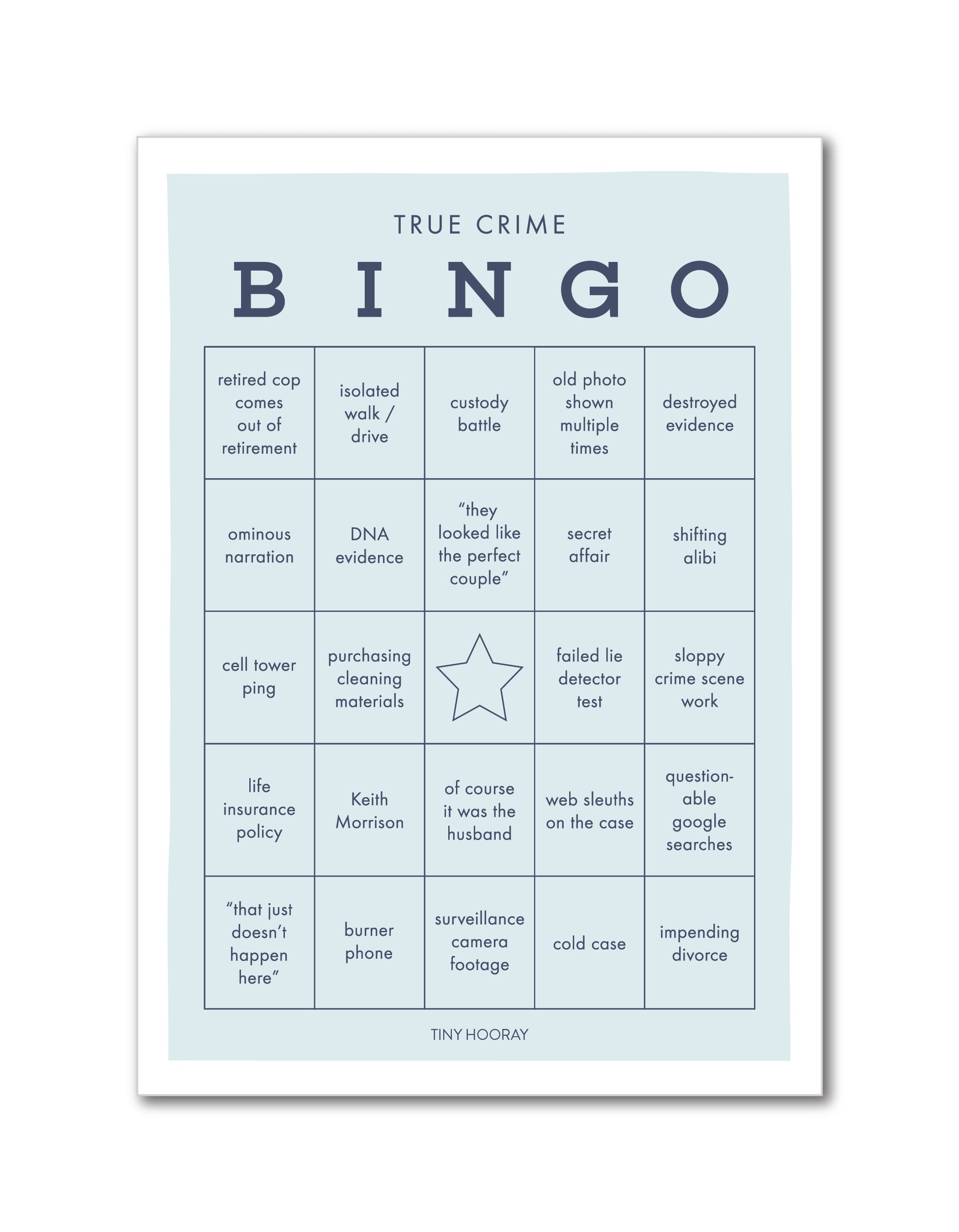 True Crime Bingo Game