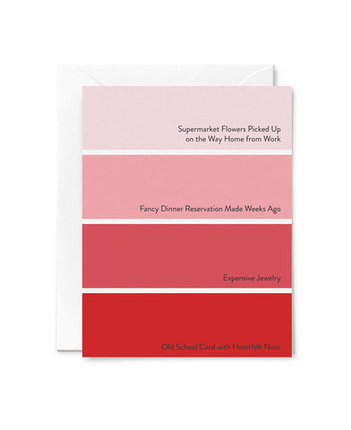 Valentine's Day Gifts Paint Chip Card