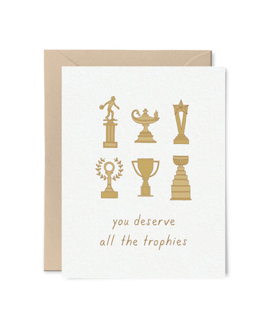 You Deserve All the Trophies Thank You Card