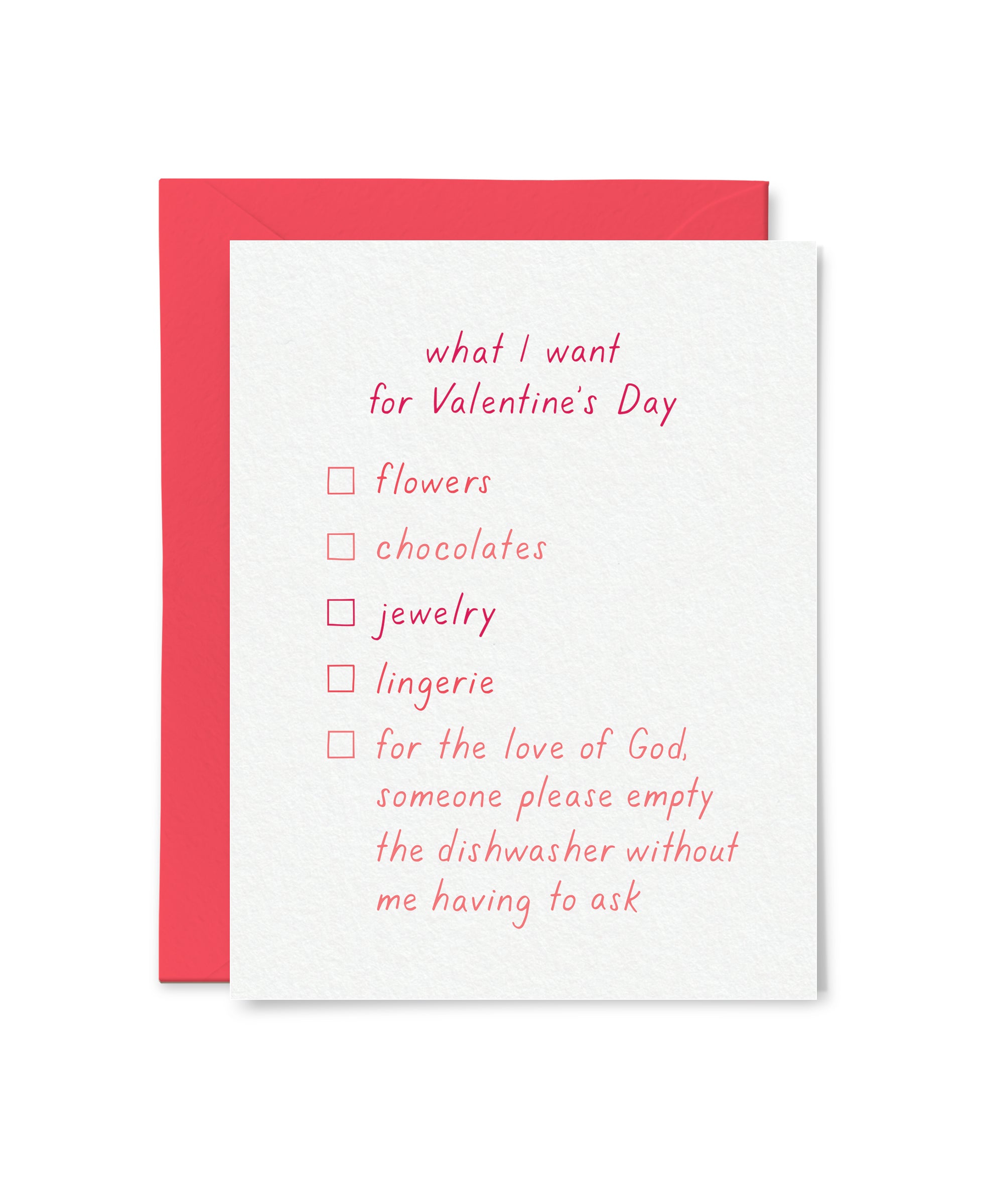 What I Want for Valentine's Day Card